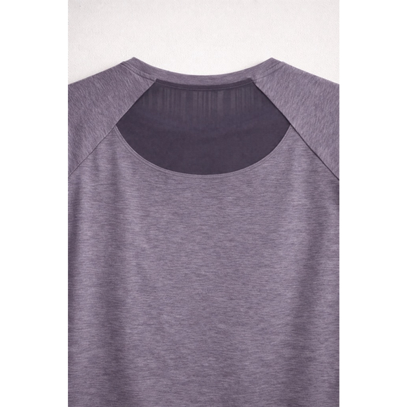 Athleta Girl Comeback Tee Purple Heather Mesh Back Size L 12 Athletic Shirtk - Picture 7 of 7